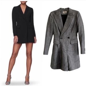 Suistudio Trunk Tailored Herringbone Wool Blazer Romper